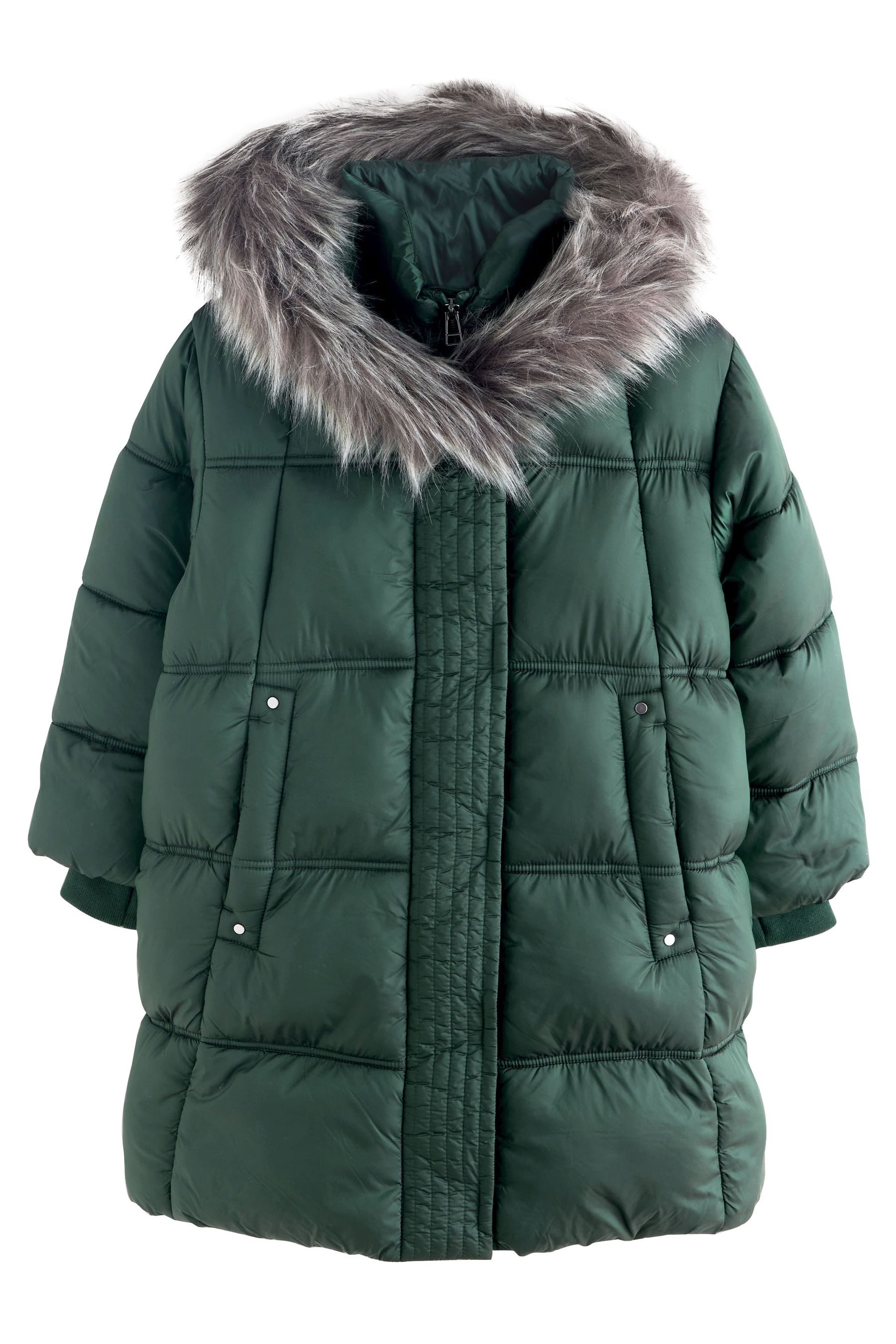 Next Steppmantel Wasserabweisende Steppjacke aus Kunstfellbesatz (1-tlg)