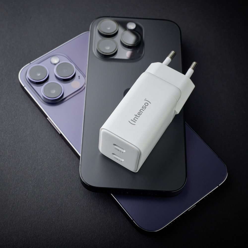 Intenso Intenso W40CC GaN USB Ladegerät 40 W 2x USB-C® Weiß Innenbereich GaN, USB-Ladegerät (W40CC GaN) – Bild 2 von 5