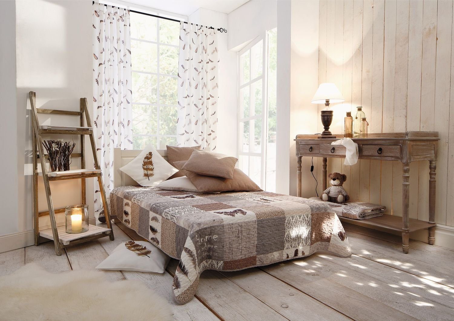 Tagesdecke »Tagesdecke Bettüberwurf Steppdecke Bettdecke Decke Überwurf  Grau Braun«, Home-trends24.de online kaufen | OTTO