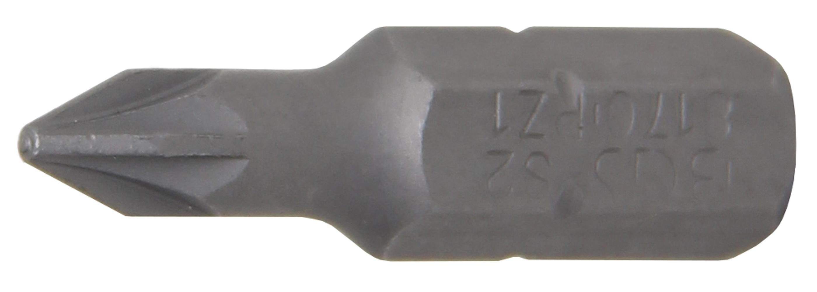 BGS technic Bit-Schraubendreher Bit, Antrieb Außensechskant 6,3 mm (1/4), Kreuzschlitz PZ1