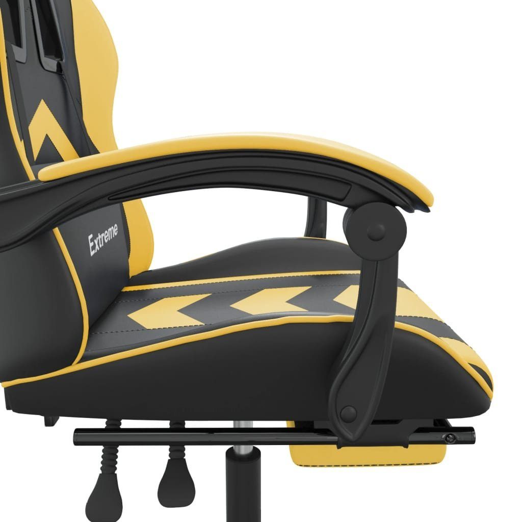 furnicato Gaming-Stuhl Golden St) und mit Kunstleder Fußstütze (1 Schwarz