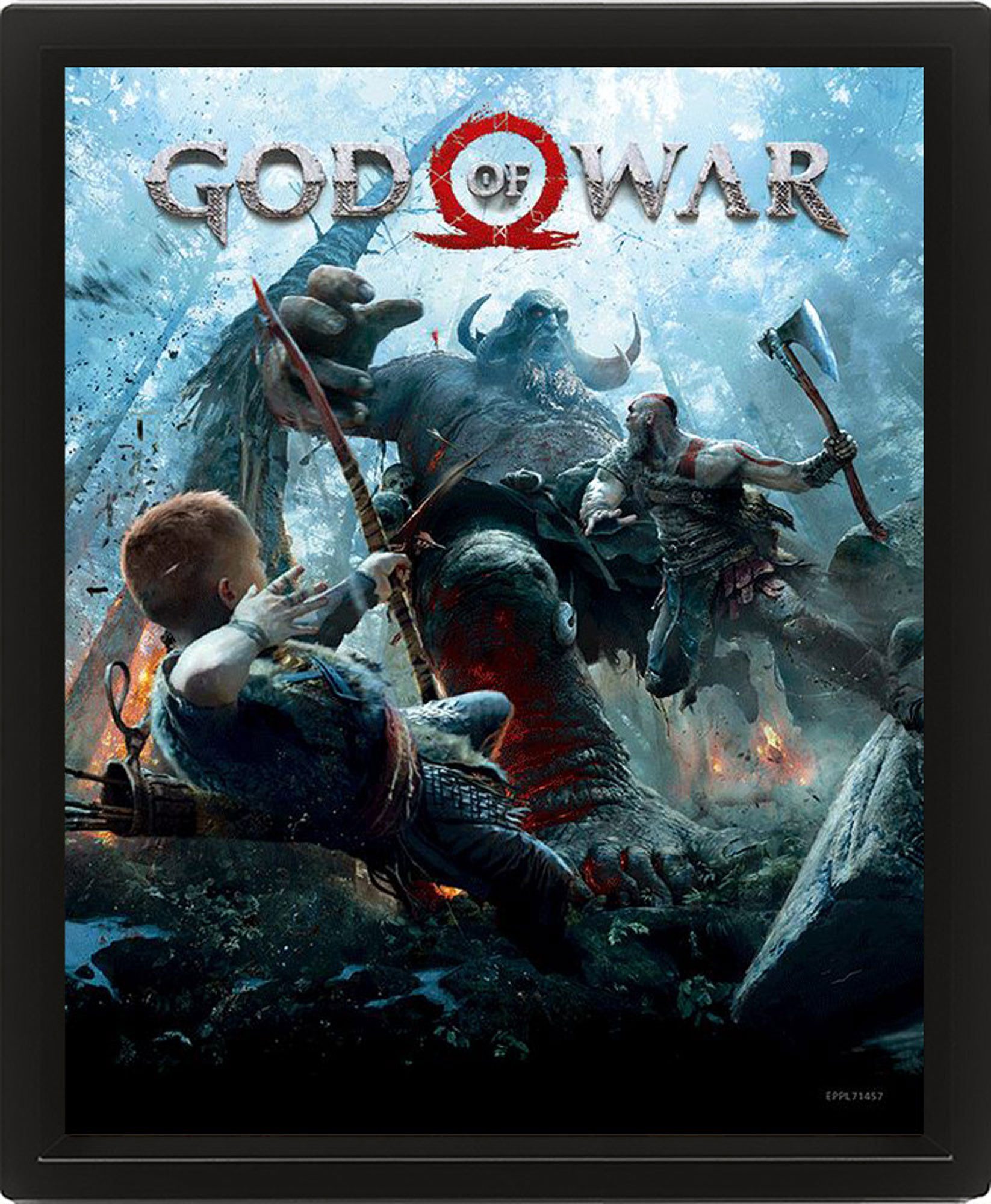 Poster God of War - 3D Poster A4 - Troll Fight