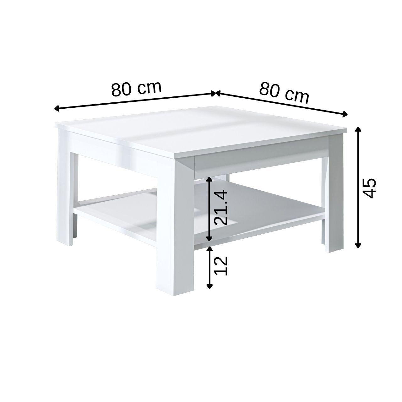 Roomart Wohnzimmertisch Couchtisch HELSINKI mit Ablageboden Wohnzimmertisch Sofatisch modern, Mit unterer Ablage, in zwei Formaten – Bild 5 von 5