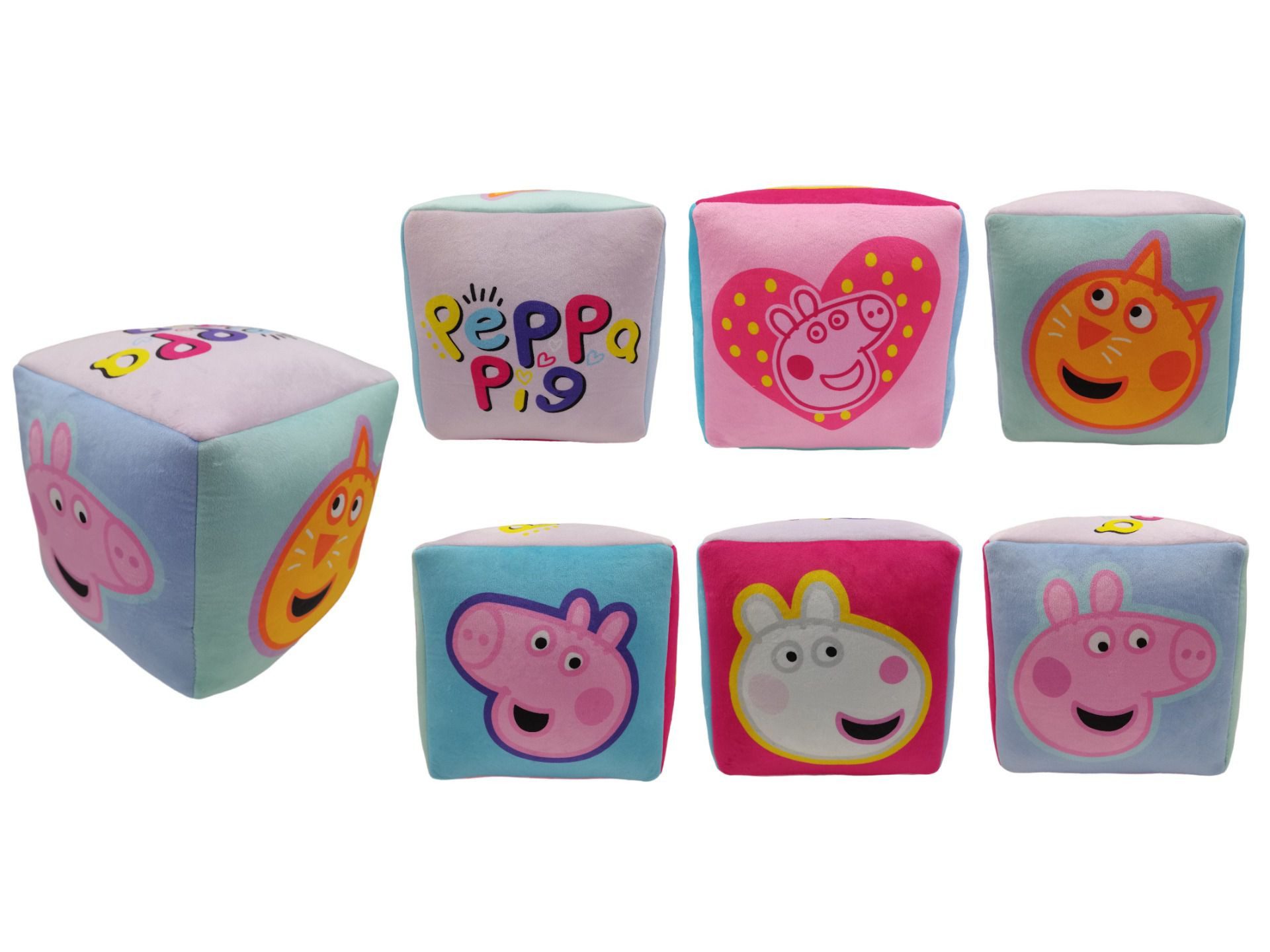 Peppa Pig Dekokissen Würfelkissen gemütliches Kuschelkissen für kleine Fans