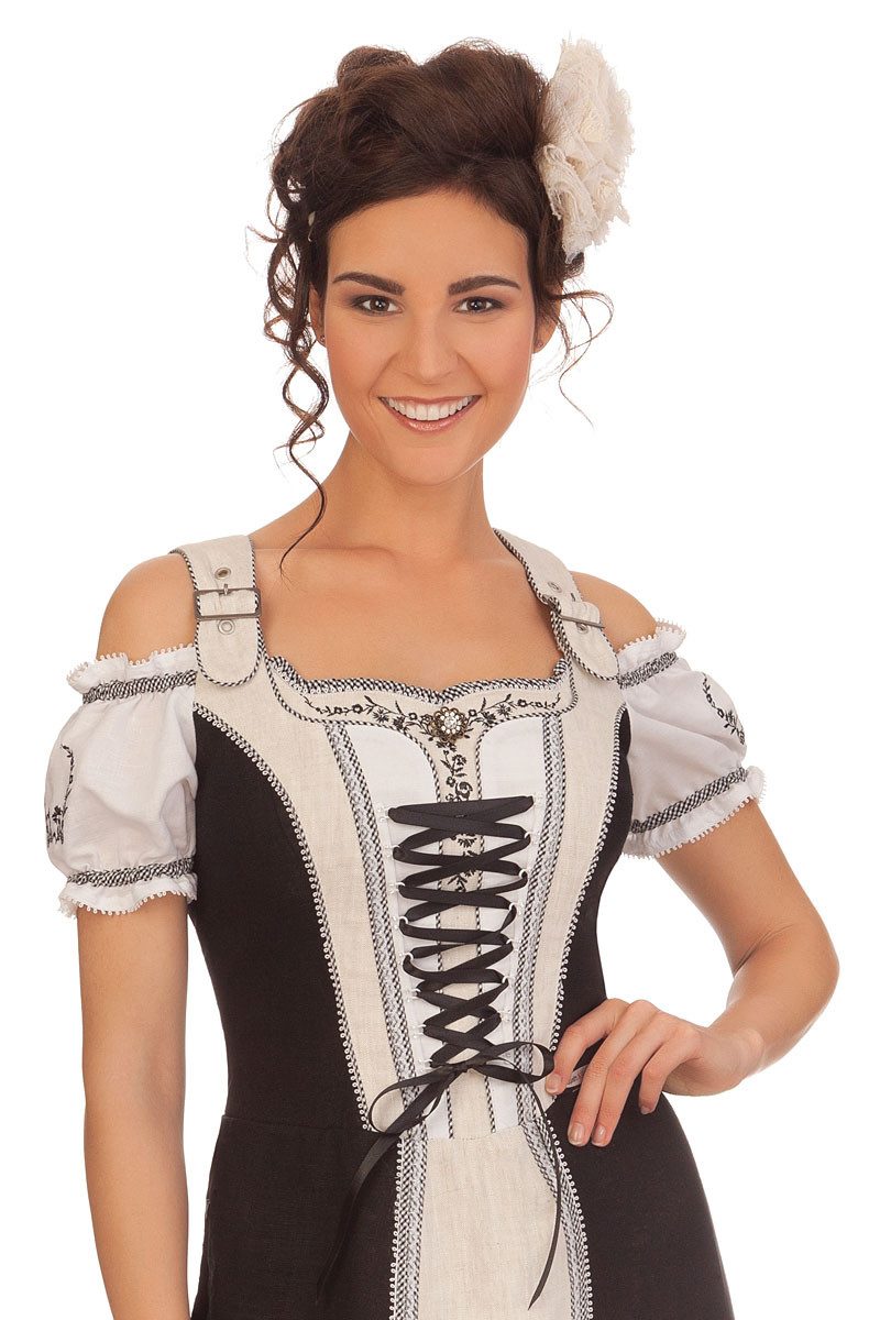 Spieth & Wensky Dirndl Landhauskleid - ASMARA - schwarz, natur