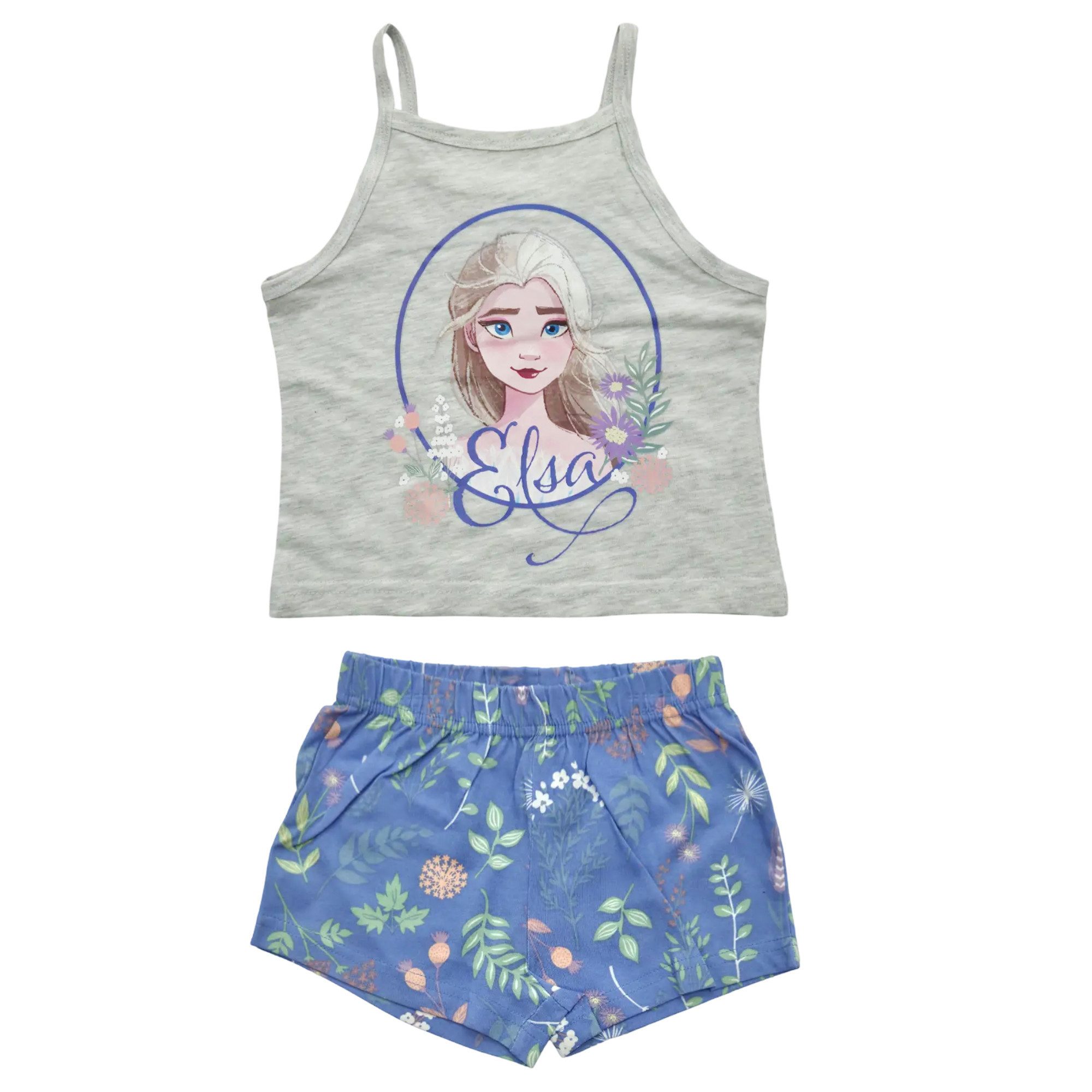Disney Schlafanzug Disney Die Eiskönigin Elsa Kinder Schlafanzug Pyjama Shirt Shorts (2 tlg) Gr. 104 bis 128
