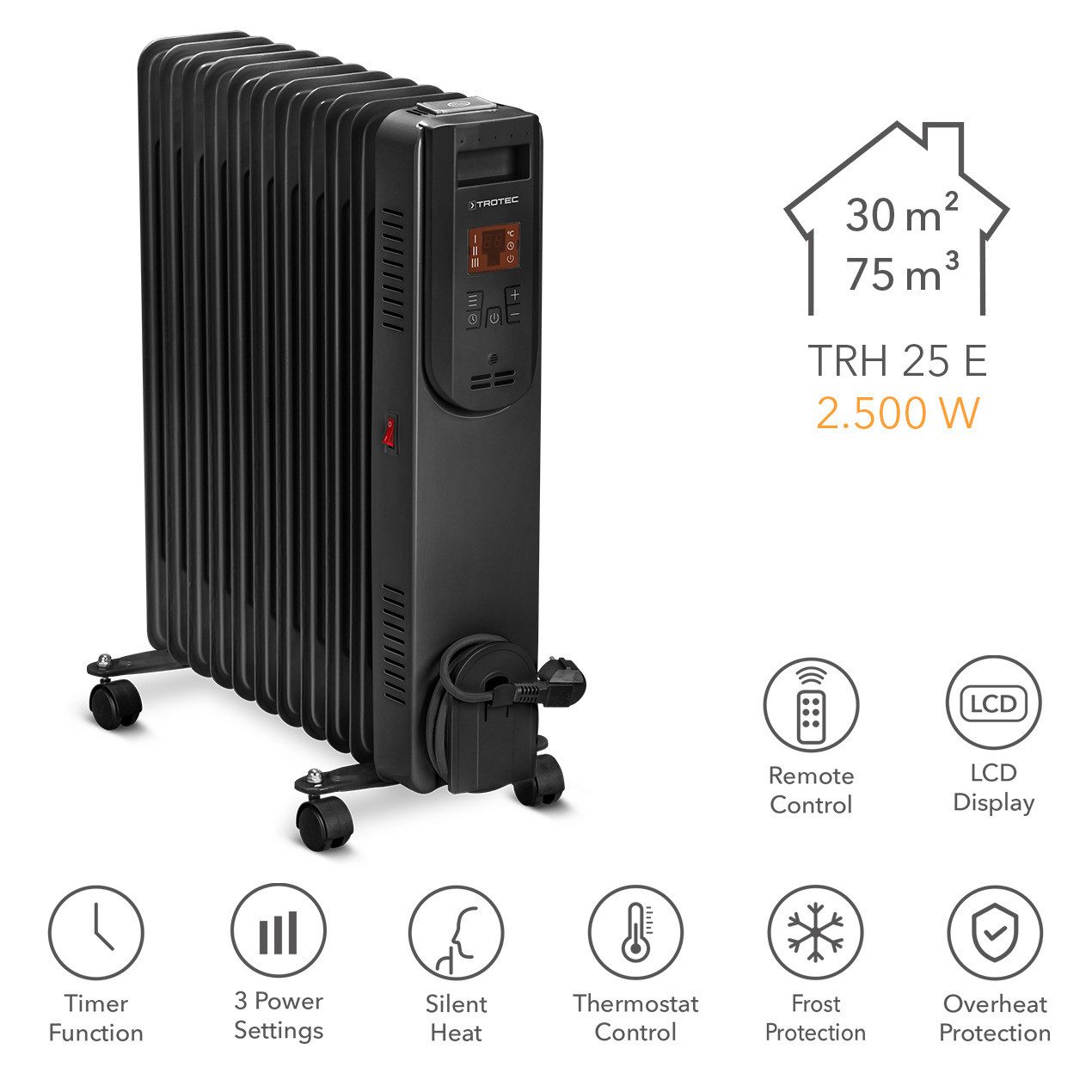 TROTEC Ölradiator TRH 25 E, Heizleistung günstig online kaufen