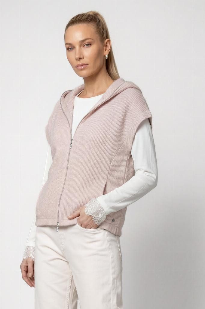 Monari Strickjacke Strickweste mit durchgehendem Reißverschluss