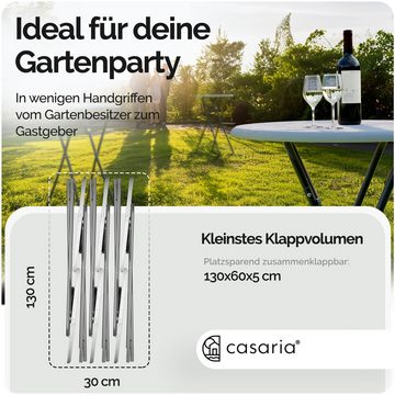 Casaria Stehtisch, 2er Set Klappbar Wetterfest Höhe 110cm Ø 60cm Holz Weiß Klapptisch