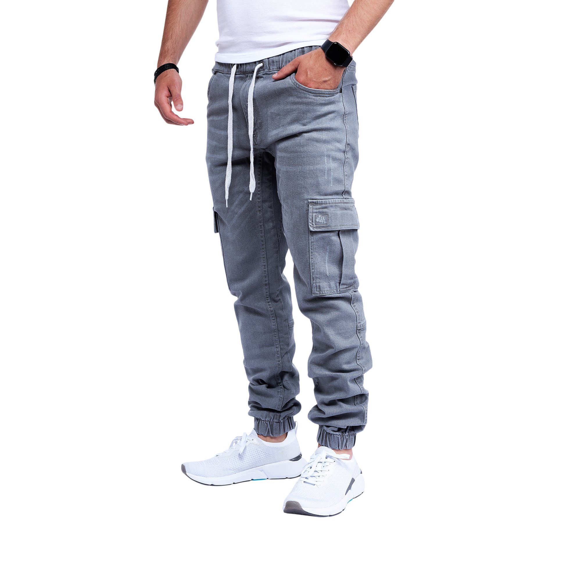 Styleko Cargohose 8003 Herren Cargohose Cargo Jeans Hose für Männer Jungen Regular Denim