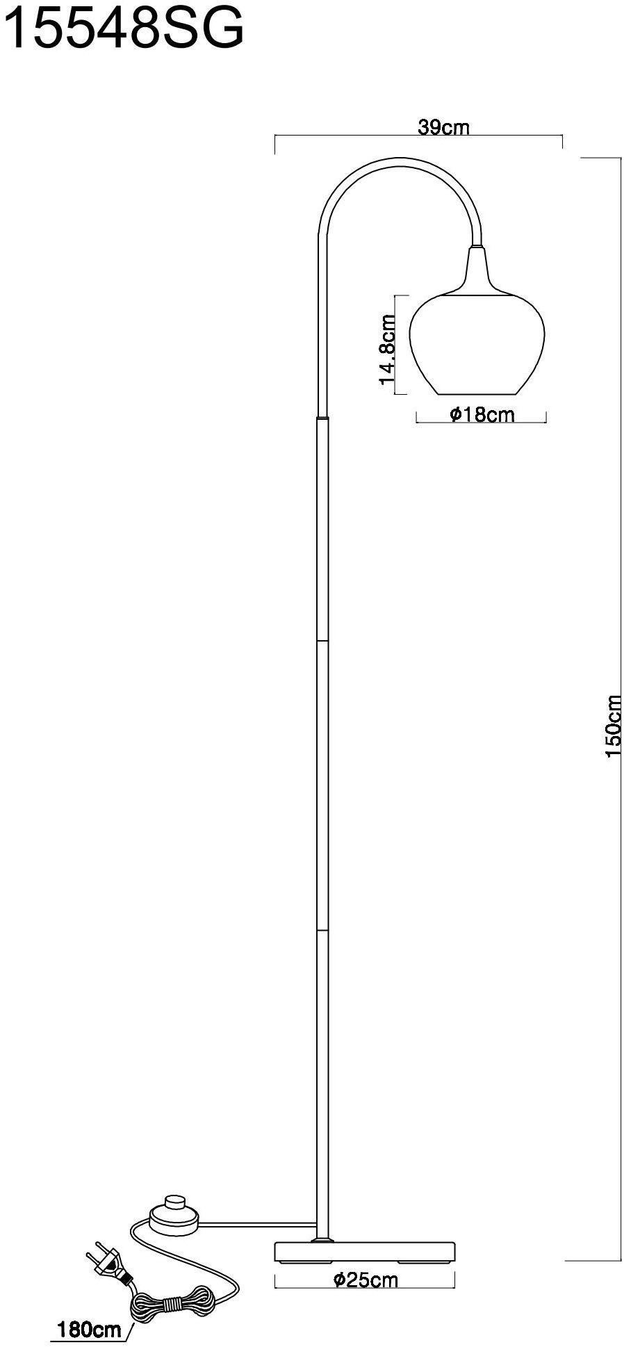 GLOBO LIGHTING Stehlampe MAXY, ohne Leuchtmittel, Stehleuchte/Glas kupferfarben/Glas verlaufen/Wohnzimmer/Schlafzimmer