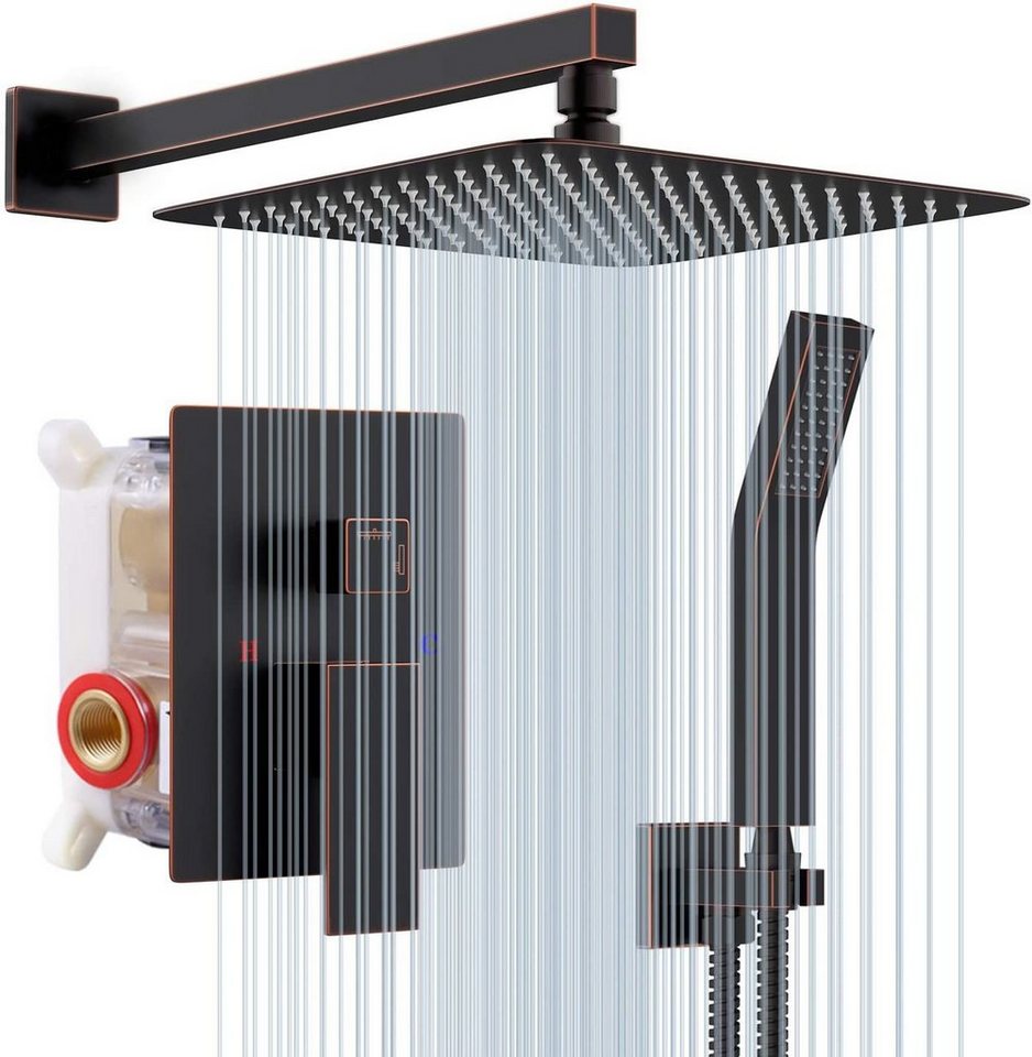 Rainsworth Duschsystem »SRSS-5043S«, 3 Strahlart(en), Komplett-Set, Duschsystem Unterputz – Hochdrucktechnologie – 30 * 30CM Quadratischer…