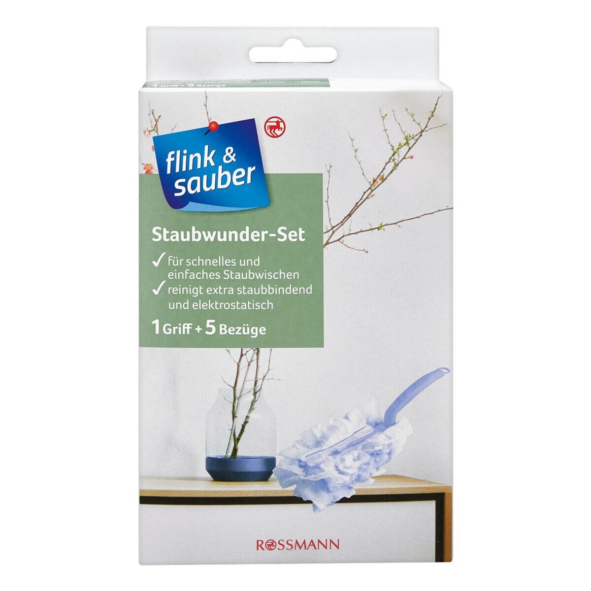 flink & sauber Staubwischer Staubwunder, Starter-Set inkl. 5 Bezügen
