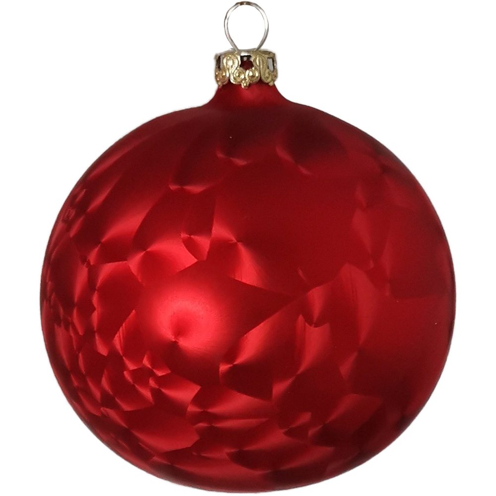 Thüringer St), rot Weihnachtsbaumkugel mundgeblasen Eislack Glasdesign (6 Weihnachtskugel-Set