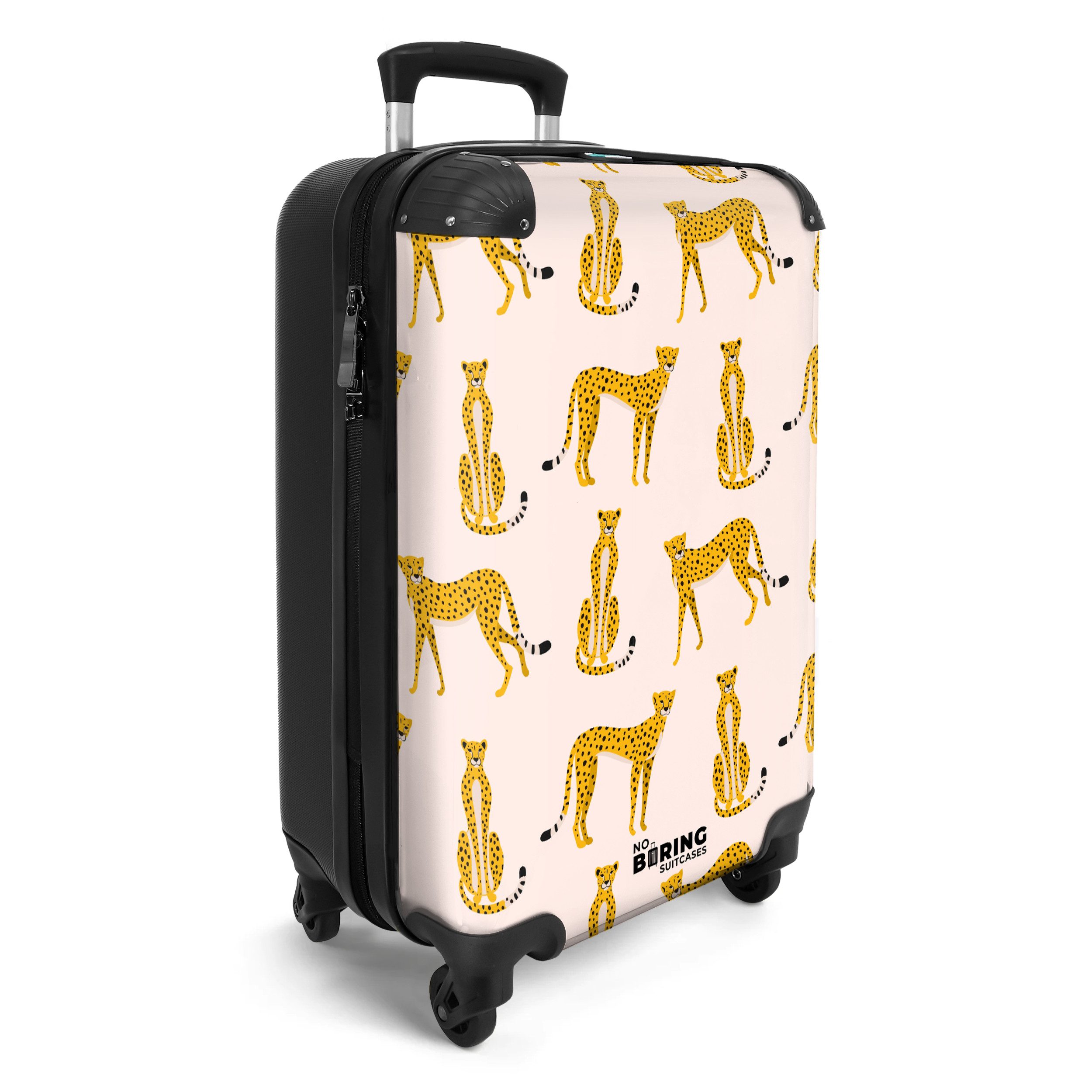 NoBoringSuitcases.com© Hartschalen-Trolley Geparden als Muster auf günstig online kaufen