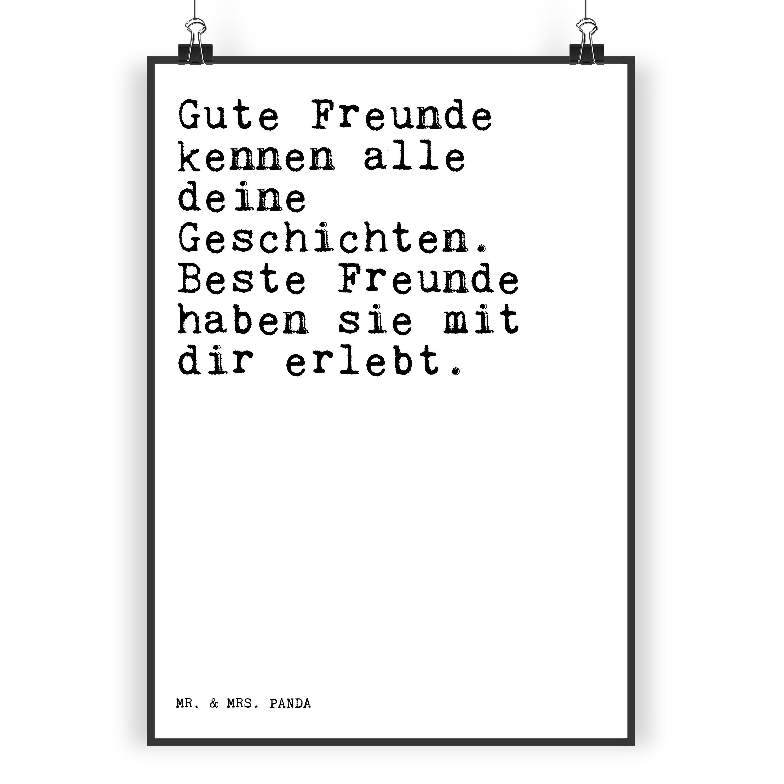 Mr. & Mrs. Panda Poster »Gute Freunde kennen alle... Weiß Geschenk