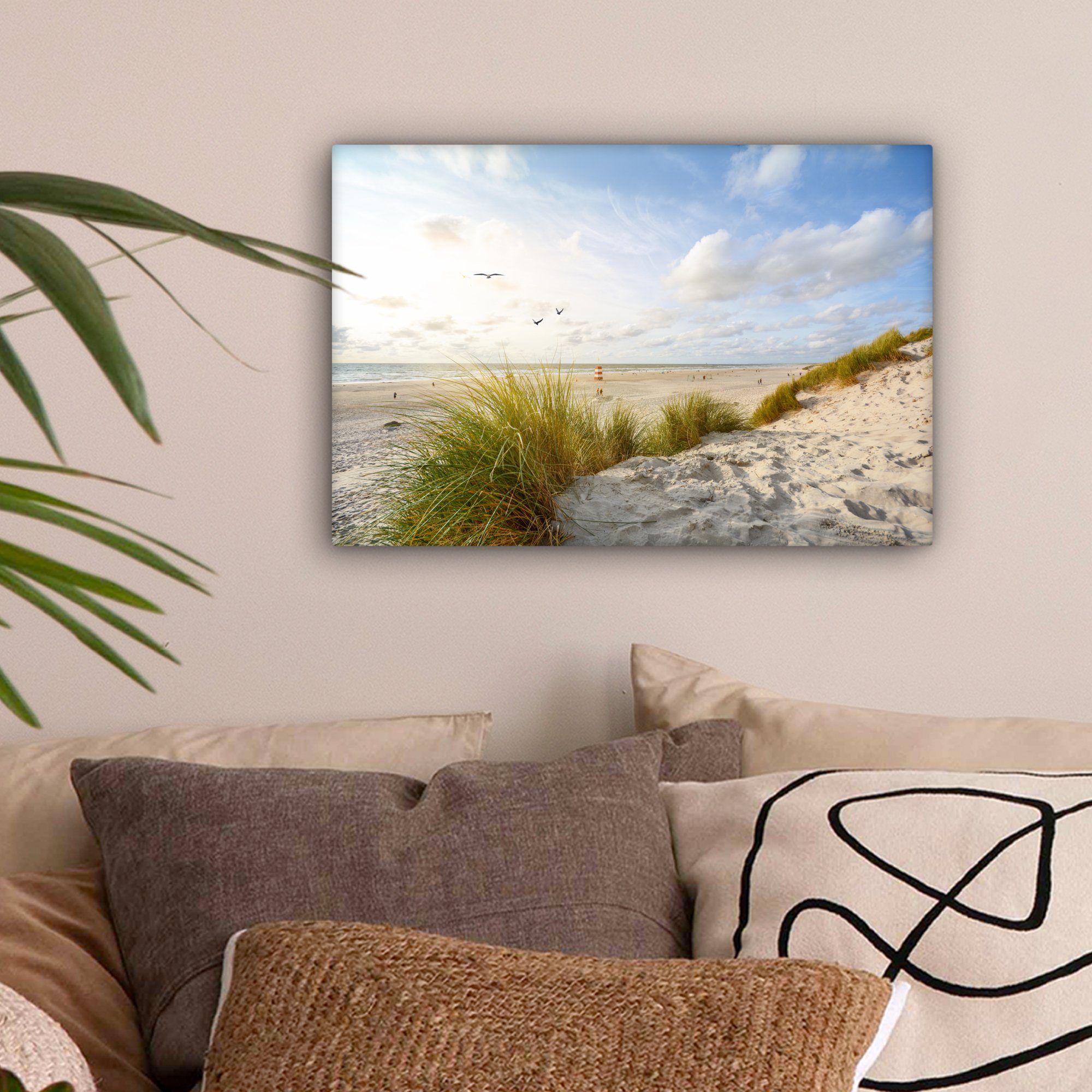 OneMillionCanvasses® Leinwandbild Strand - Meer - Niederlande - Dünen - Son günstig online kaufen