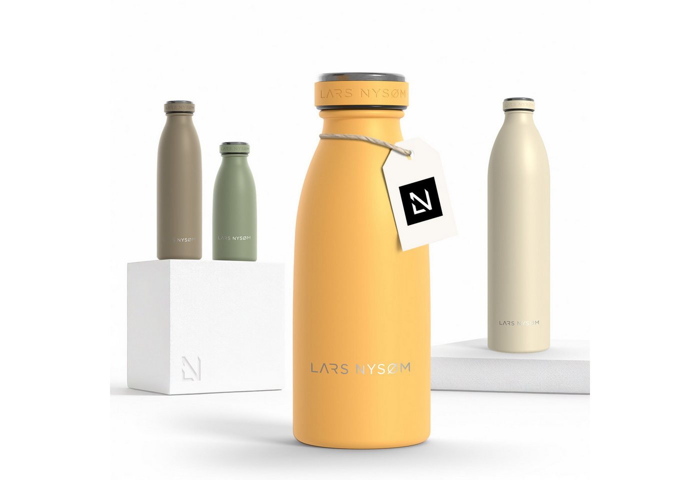 LARS NYSØM Thermoflasche Ren, Isolierflasche mit Vakuum Isolierung: 12h heiß / 24h kühl