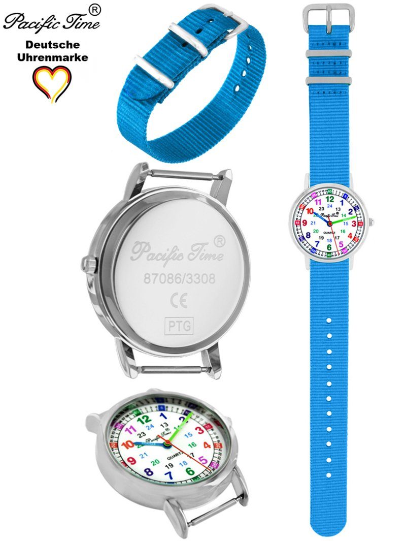 Pacific Time Quarzuhr Kinder Armbanduhr Lernuhr nachhaltiges Wechselarmband, Mix und Match Design - Gratis Versand – Bild 2 von 5