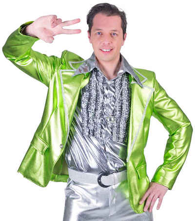 Funny Fashion Kostüm Disco Fever Metallic Kostüm Jacke für Herren - Neo