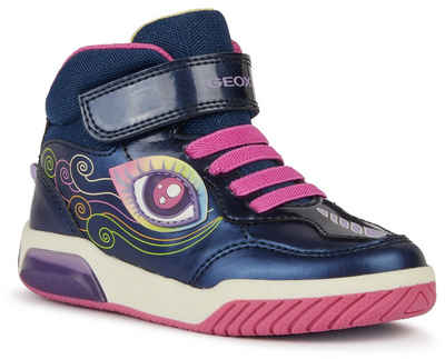 Geox Blinkschuh J INEK GIRL Sneaker mit cooler Blinkfunktion, Freizeitschuh, Halbschuh, Schnürschuh