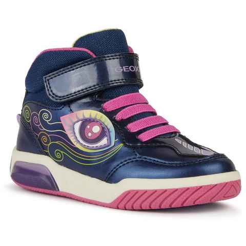 Geox Blinkschuh J INEK GIRL Sneaker mit cooler Blinkfunktion, Freizeitschuh, Halbschuh, Schnürschuh