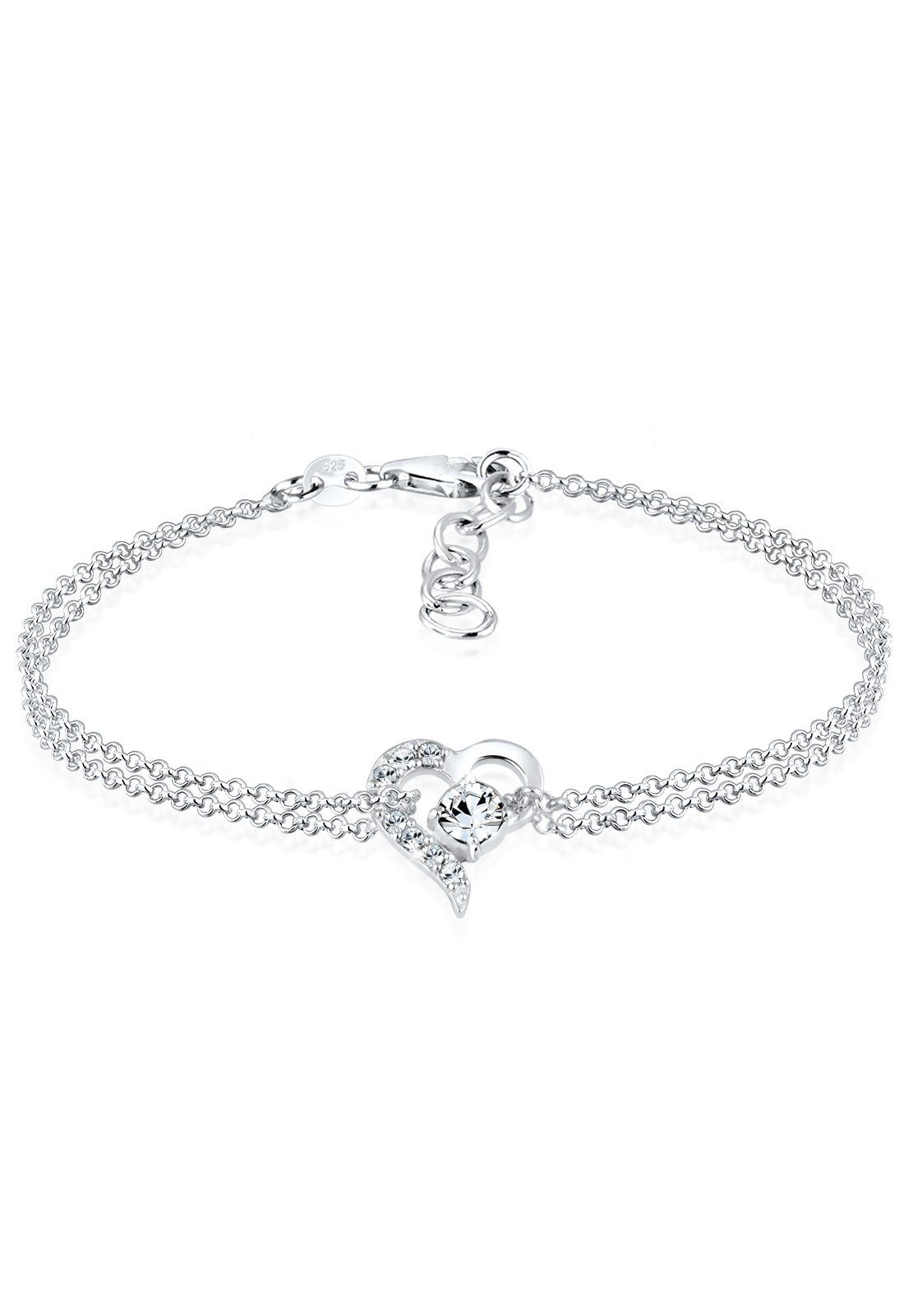Elli Armband Herz Liebe 925 Silber, mit Kristallen von Swarovski® (kein Set günstig online kaufen
