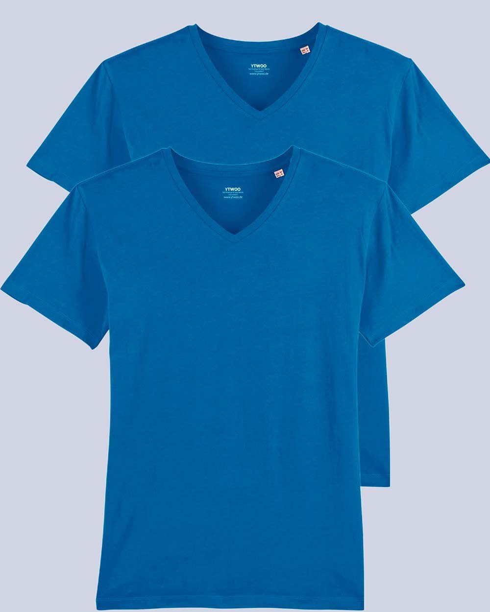 Nachhaltig Fair T-Shirt & Pack YTWOO T-Shirt Männer, 2er 2er Blue für (Spar-Set, Royal Set) V