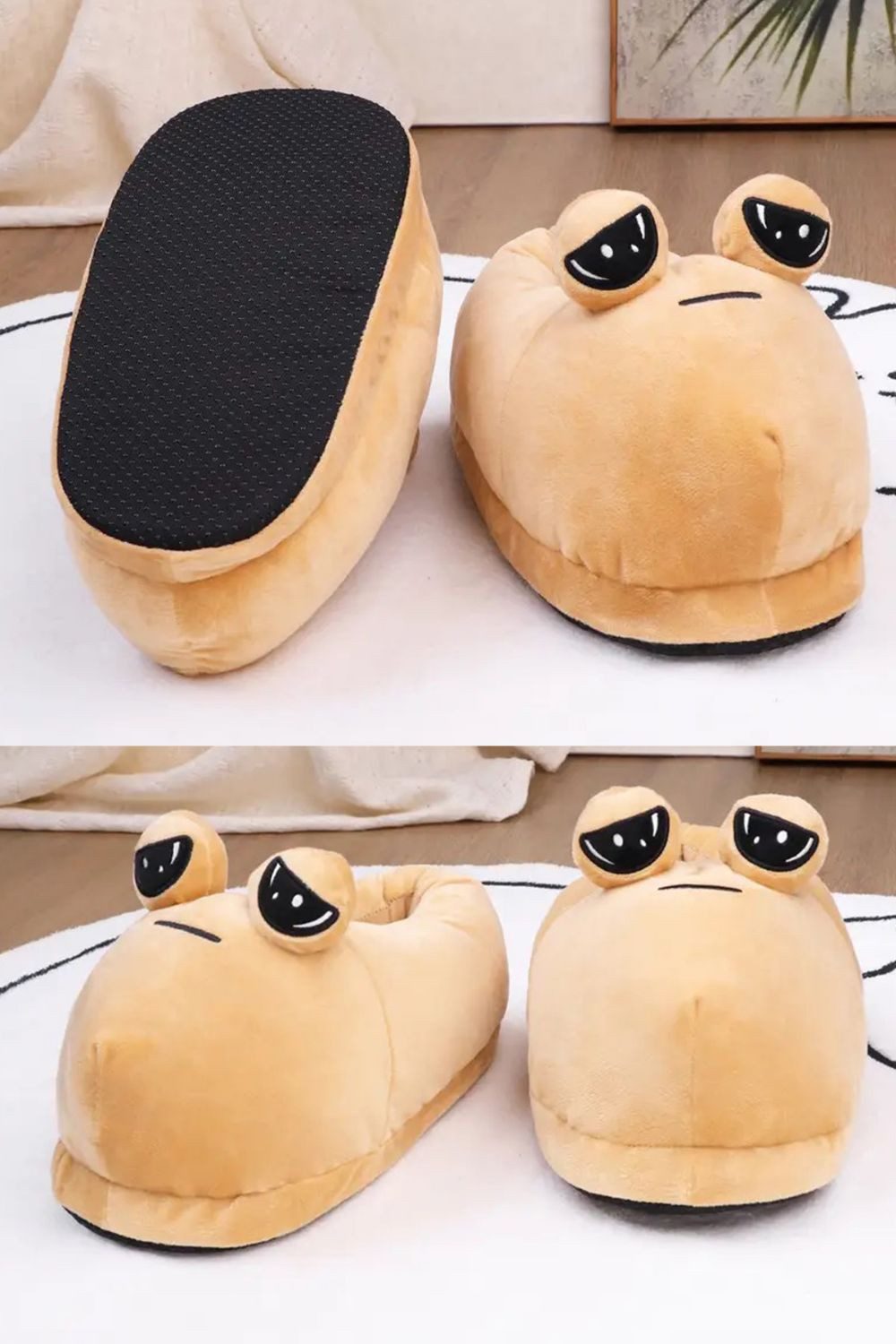 Corimori Super weiche POU Pantoffeln, Slipper Plüsch Hausschuhe (Packung, Geschenk) EU Einheitsgröße 30-40, super weich und rutschfest