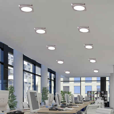 etc-shop LED Einbaustrahler, LED-Leuchtmittel fest verbaut, Warmweiß, 10er Set LED Einbau Strahler silber Decken Leuchten Wohn