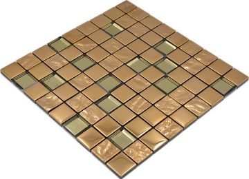 Mosani Mosaikfliesen Glasmosaik Mosaikfliese electroplated gold