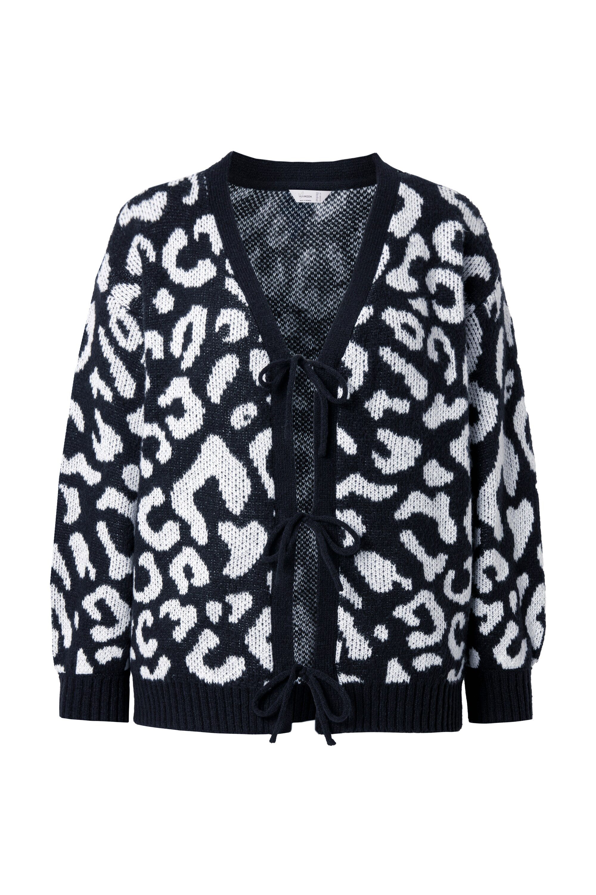 MIAMODA Strickjacke Strickjacke Regular Fit Leo Schleifen-Verschluss günstig online kaufen