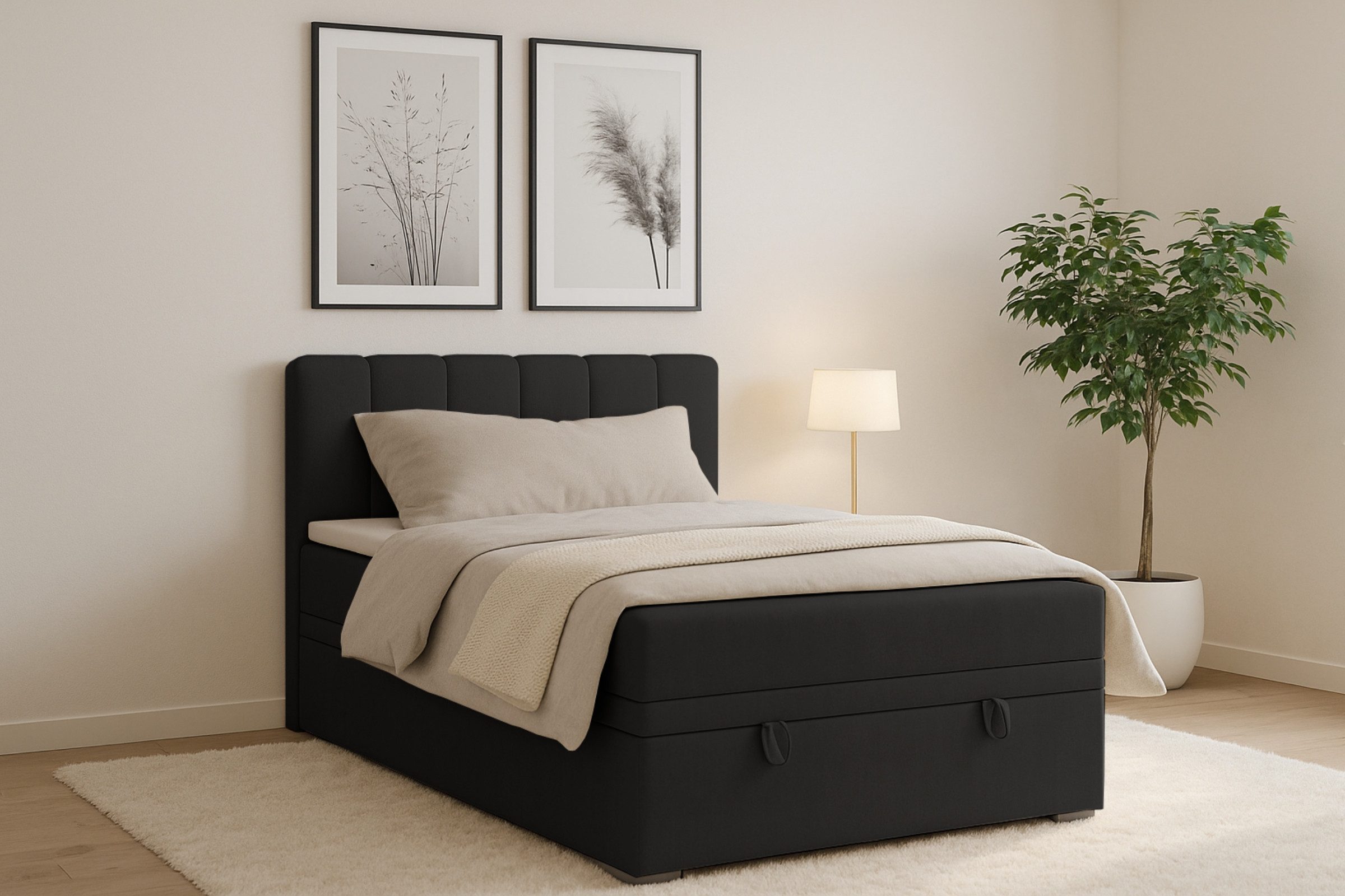 Deine Möbel 24 Boxspringbett DAVID MINI Boxbett Polsterbett Kompletbett Vel günstig online kaufen