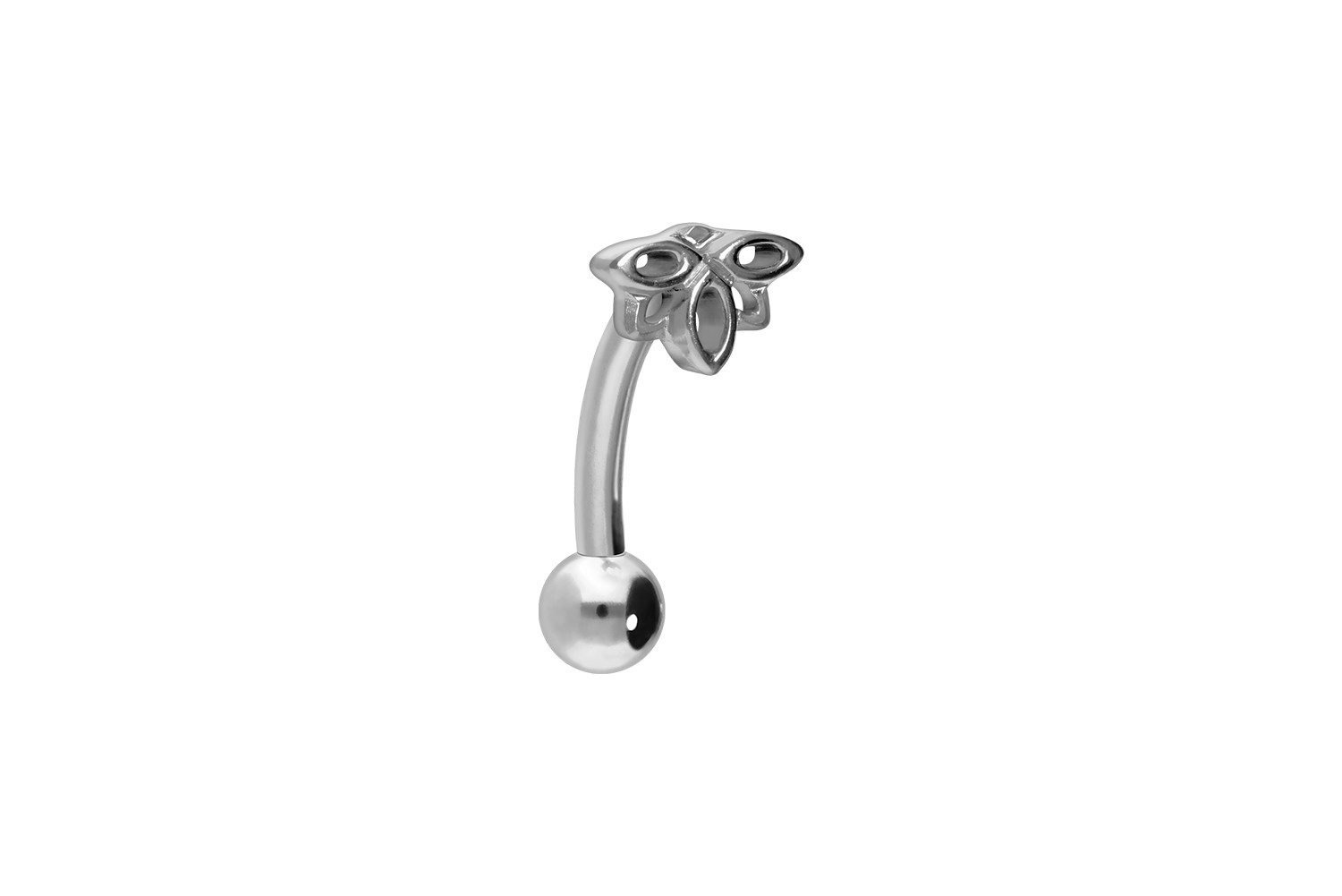 Bauchnabelpiercing Titan Banane mit Push Fit LOTUSBLÜTE