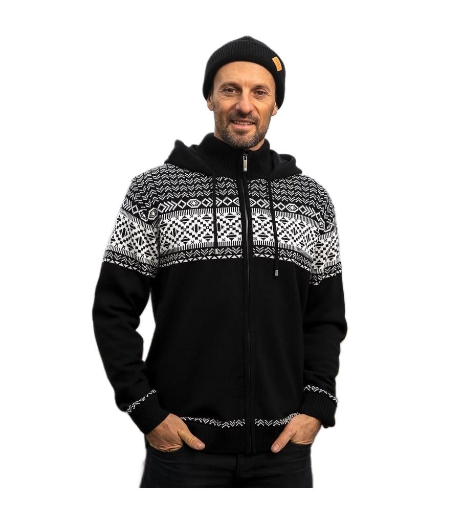Kapuzenpullover Sweater Pullover 3064 Full Zip aus Merinowolle (mit Kapuze, winddicht)