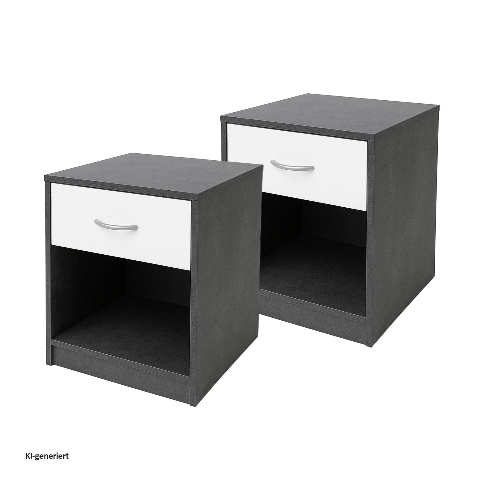 HTI-Living Nachtschrank Nachtschrank mit 1 Schublade 2er-Set (Set, 2-St., 2 Nachtschränke) Nachttisch Nachtkommode Nachtkonsole