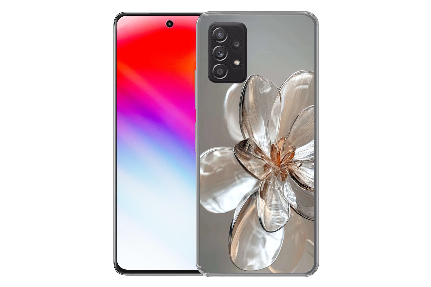 MuchoWow Handyhülle für Samsung Galaxy A53 5G Blume - Gläser - Transluzent, Phone Case, Silikon, Schutzhülle Dünn