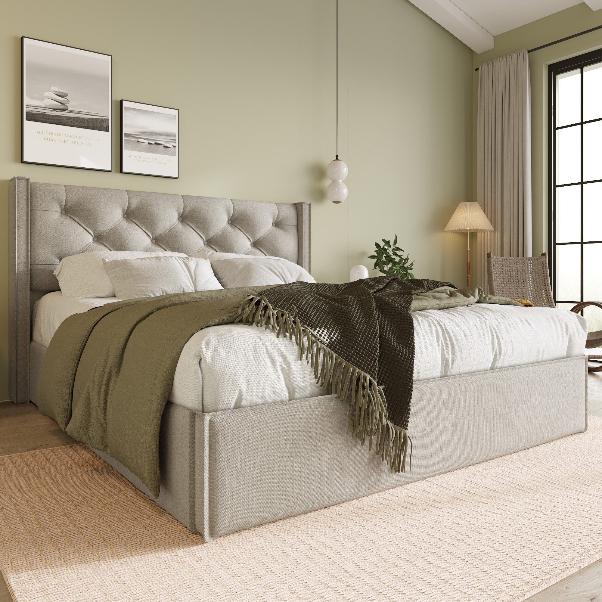 Flieks Polsterbett, Hydraulisches Doppelbett Stauraumbett Baumwolle 160x200 günstig online kaufen