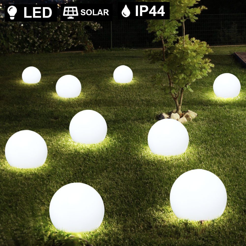 10er Set LED Leuchte Außen Garten Steh Solar Steck Erdspieß Weg Lampe Edelstahl 