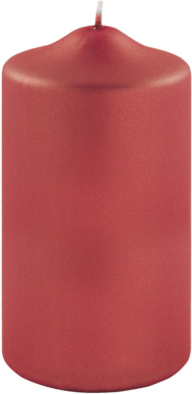 Weihnachtsdeko 2-tlg), ca. Metallic-Optik, 15 cm Fink in rot/metallic Höhe Stumpenkerze (Set,