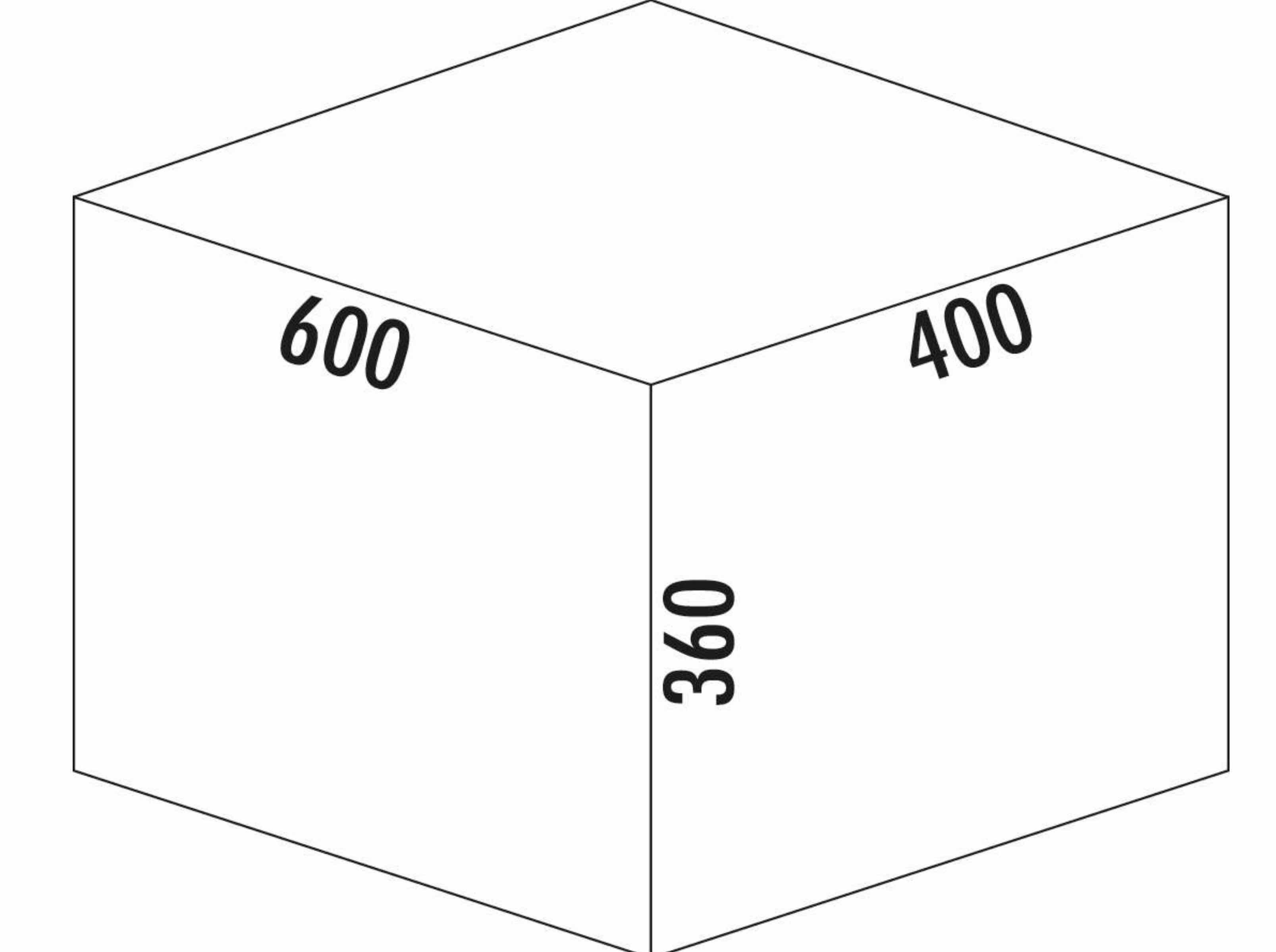Naber Einbaumülleimer NABER Cox® Base 360 S/600-2, Abfallsammler Frontauszug anthrazit