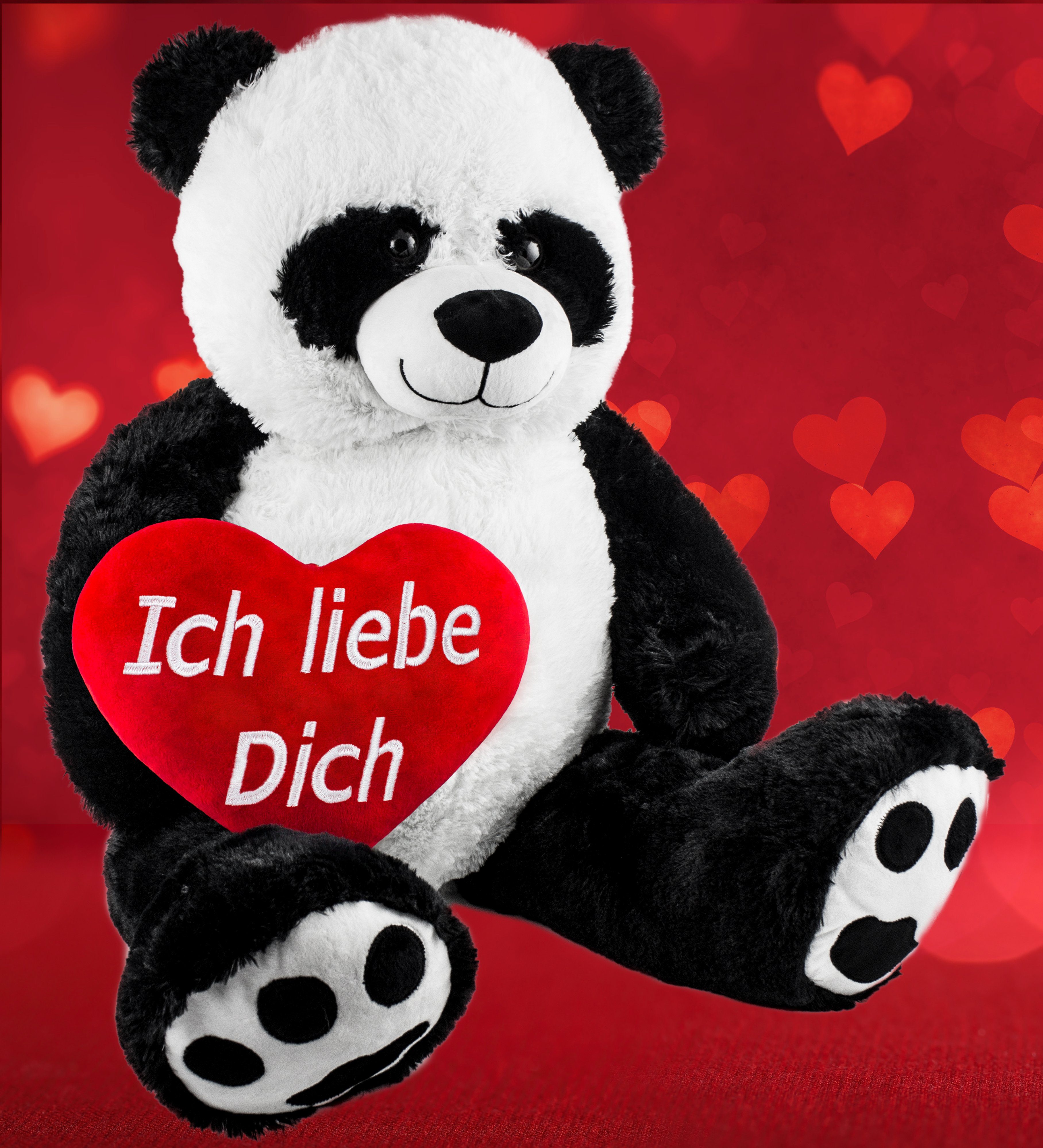 BRUBAKER Kuscheltier XXL Panda 100 cm groß mit Ich liebe dich Herz (Valenti günstig online kaufen