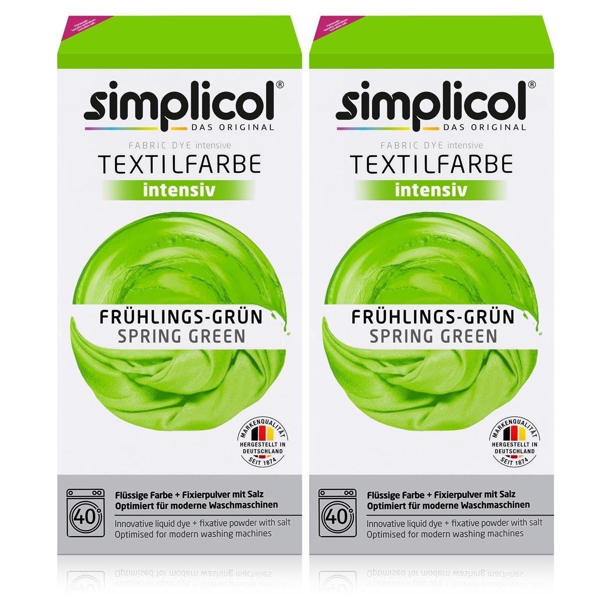 simplicol Textilfarbe Simplicol Textilfarbe intensiv FrühlingsGrün Einfaches Färben (2er