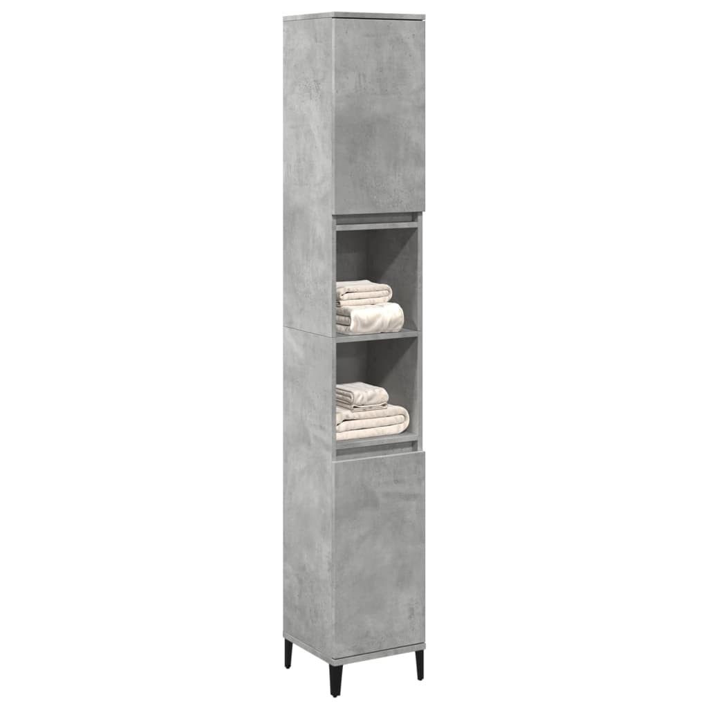vidaXL Badezimmerspiegelschrank Badschrank Betongrau 30x30x190 cm günstig online kaufen