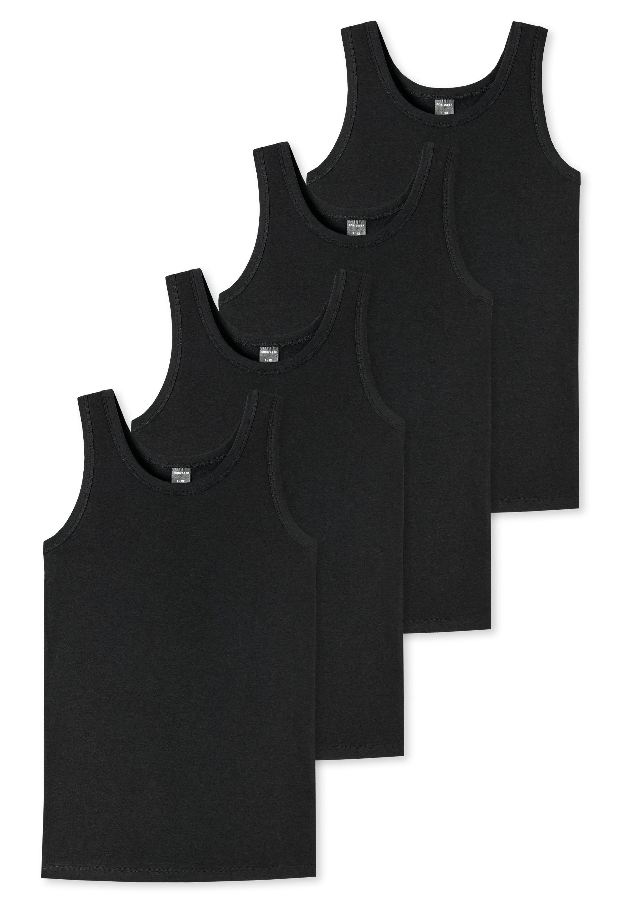 Schiesser Unterhemd 4er Pack Teens Boys 95/5 Organic Cotton (Spar-Set, 4-St) Unterhemd / Tanktop - Baumwolle - Runder Halsausschnitt