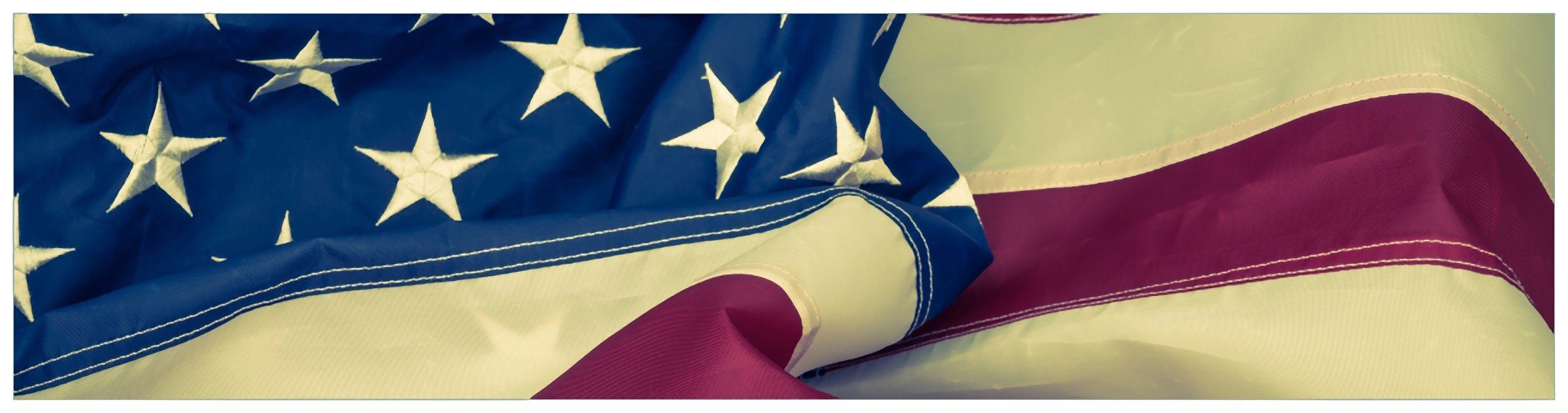 Wallario Küchenrückwand Amerikanische Flagge im Wind, (1-tlg)