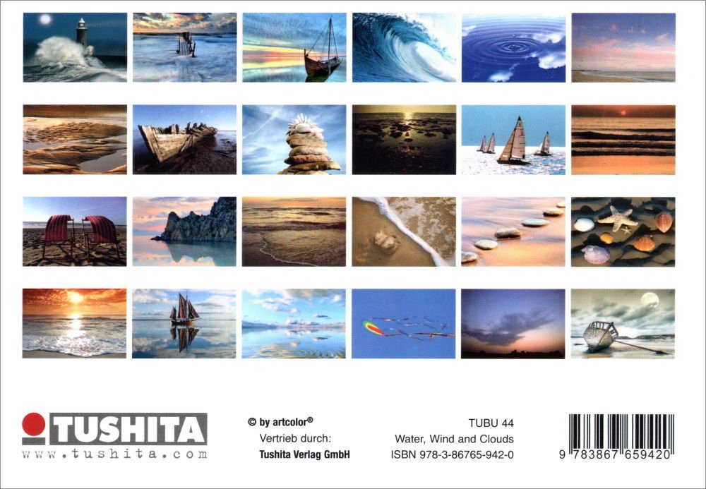 Postkarte nbuch "Wasser, Wind und Wolken" mit 24 besinnlichen n