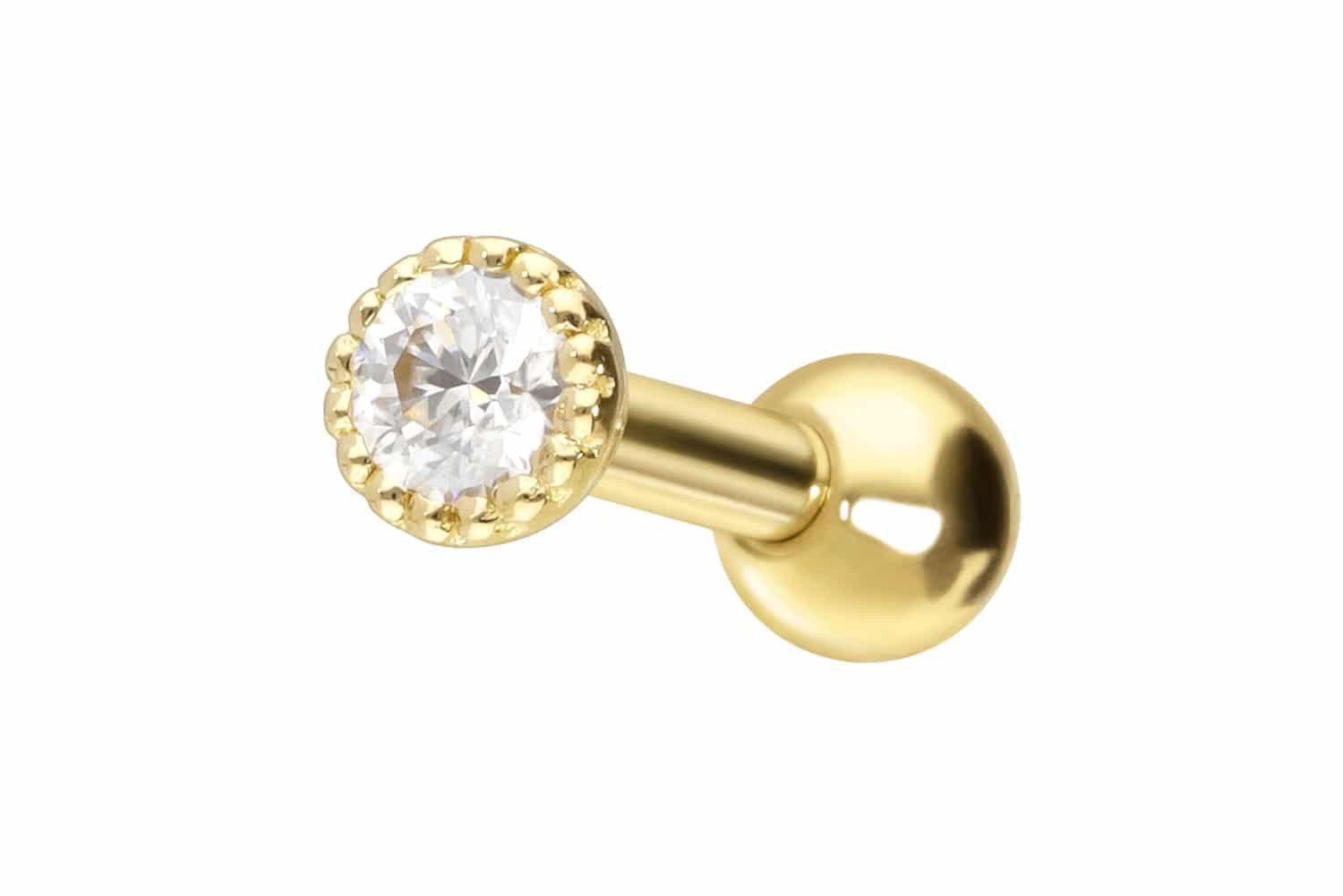 Piercing-Set 14/18 Karat Gold Ohrpiercing MOISSANIT