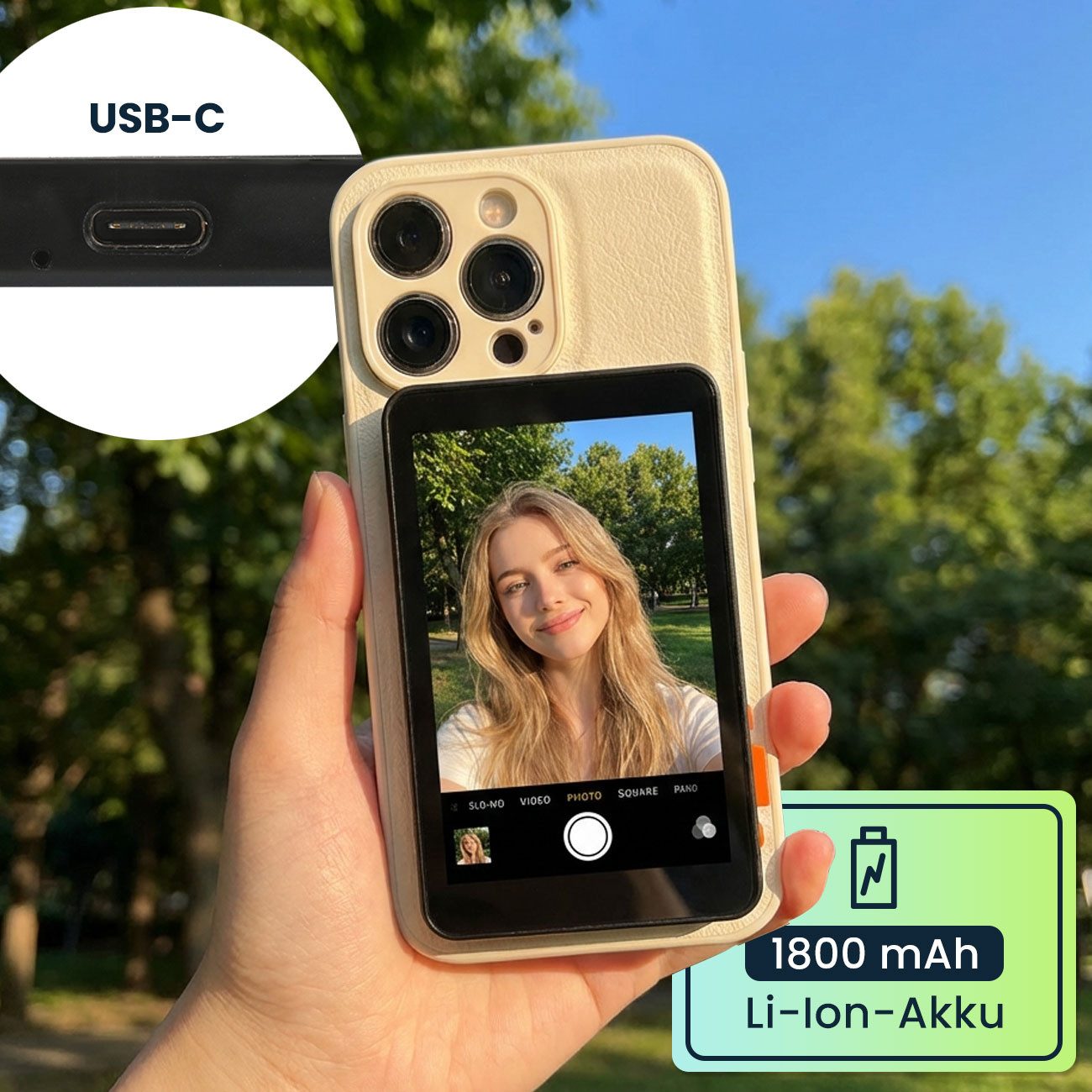 shop'n smile ideoon Selfie-Stick Magnetischer Smartphone Selfie Monitor, 4,02 Zoll Vlogging Display, 480x800 Pixel, Bluetooth 5.0