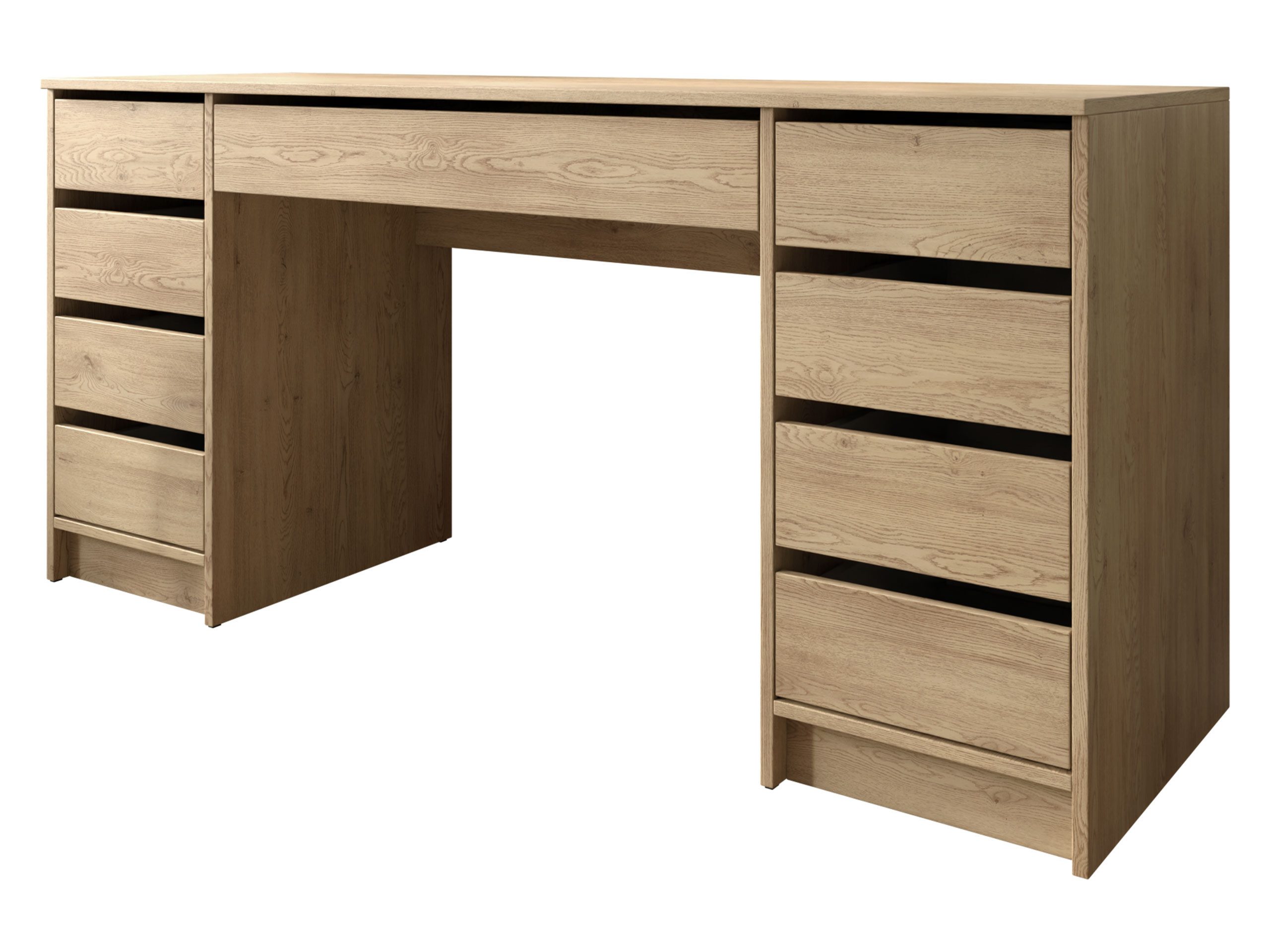 MIRJAN24 Schreibtisch Ada Bis (mit neun Schubladen), 154x55x76 cm, Schwarze günstig online kaufen